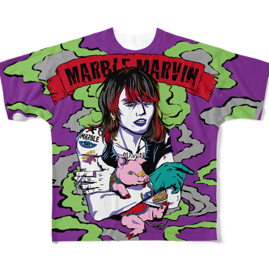 CHEBLOのMARBLE MARVIN   フルグラフィックTシャツ