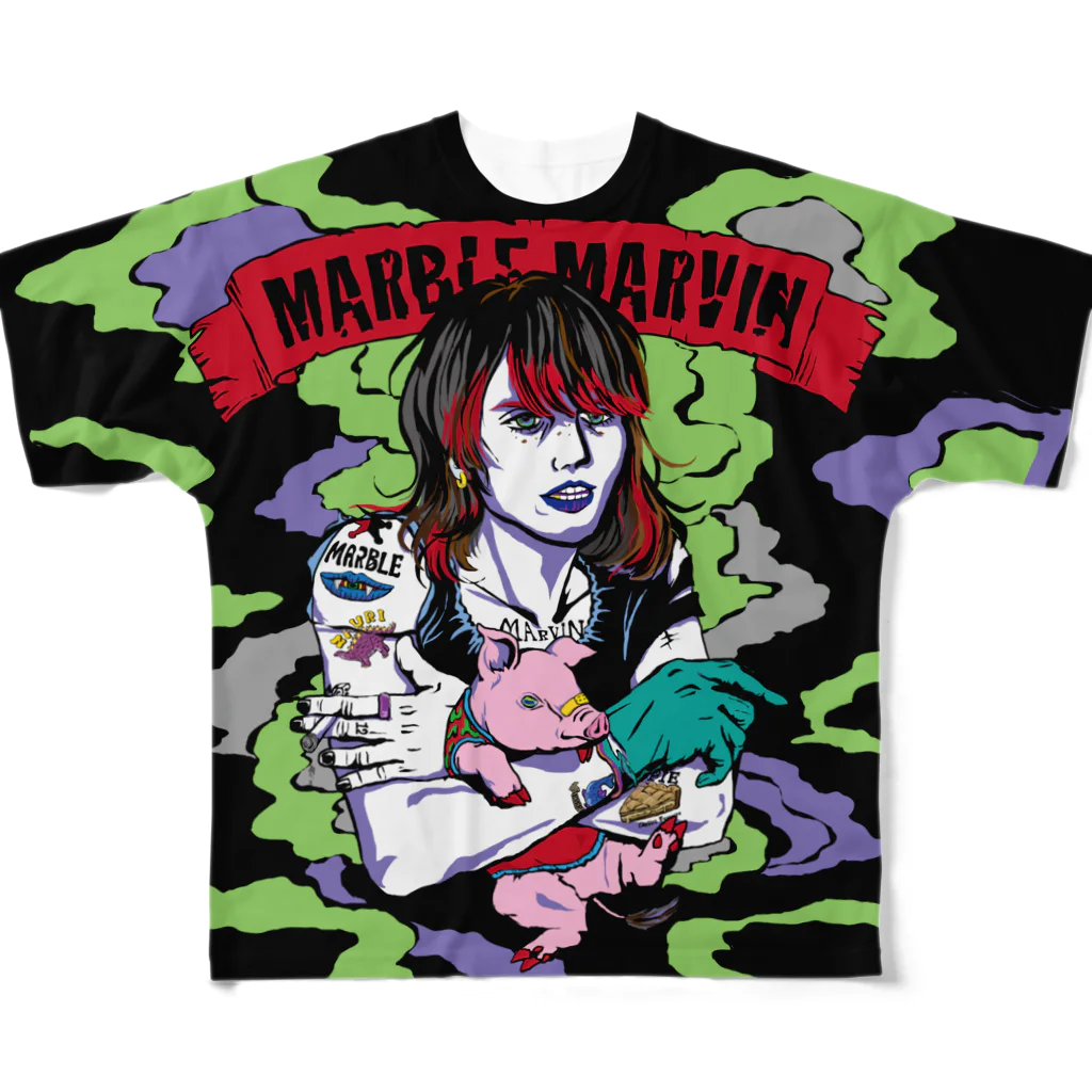 CHEBLOのMARBLE MARVIN　 フルグラフィックTシャツ