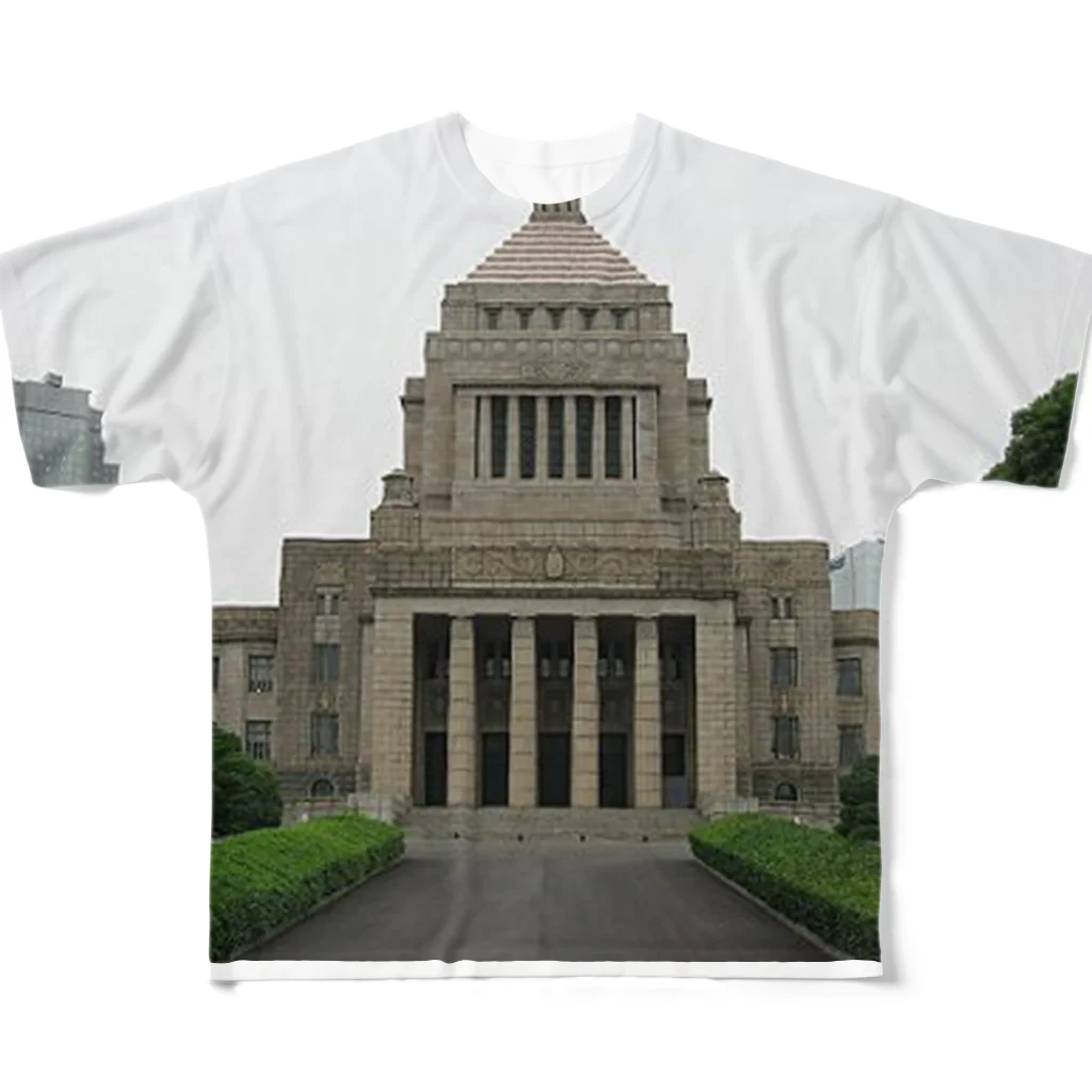 AAAstarsの国会議事堂 フルグラフィックTシャツ