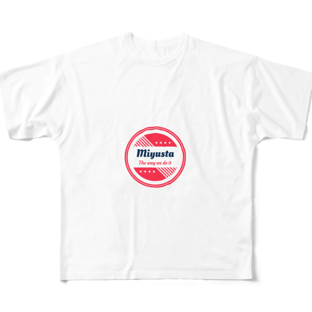 miyustaのみゆスタロゴ フルグラフィックTシャツ