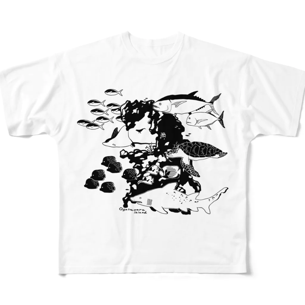 シマノカタチの小笠原の魚影(海底ver） All-Over Print T-Shirt