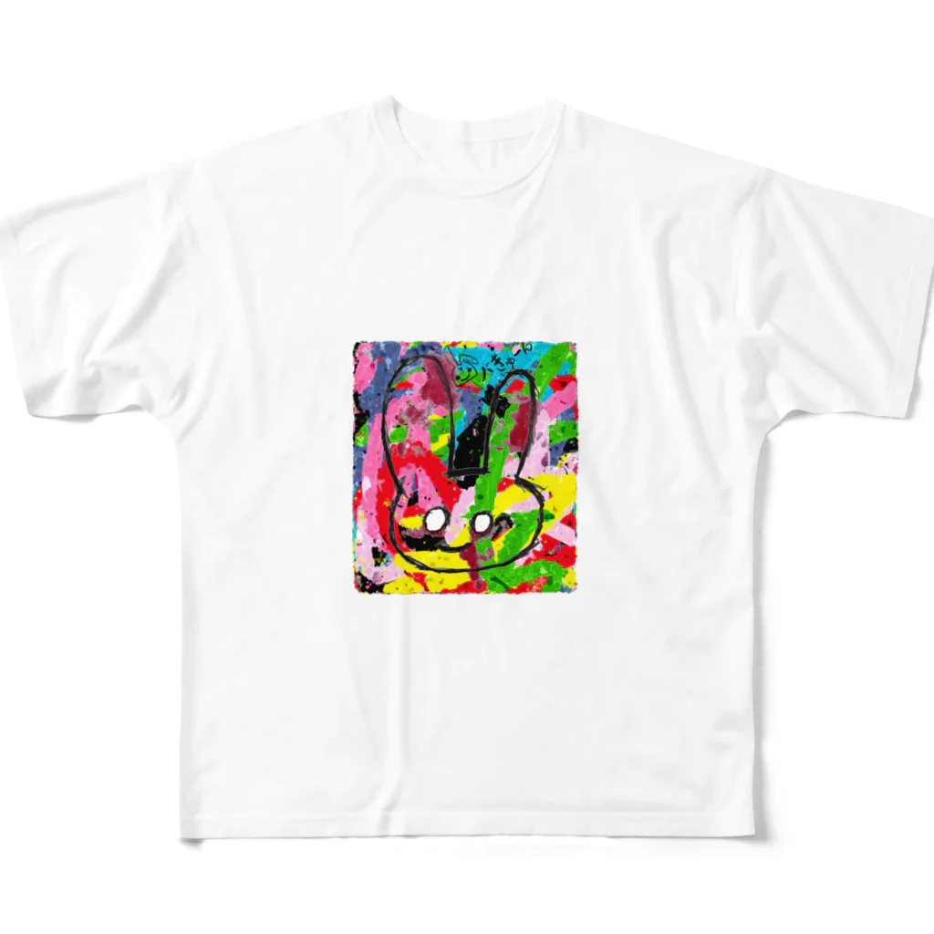 zombie6824のバきゅーんウサギ落書きバージョン All-Over Print T-Shirt