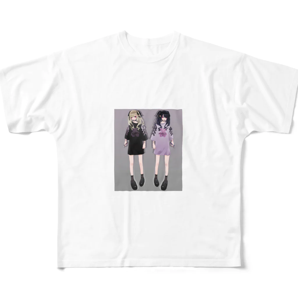 病みかわﾁｬﾝのメンヘラツインズ All-Over Print T-Shirt