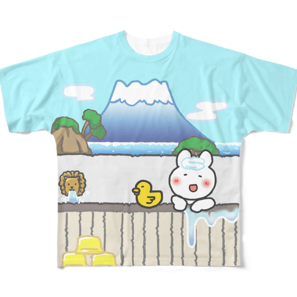 うさぎ湯直売所のうさぎ湯 All-Over Print T-Shirt