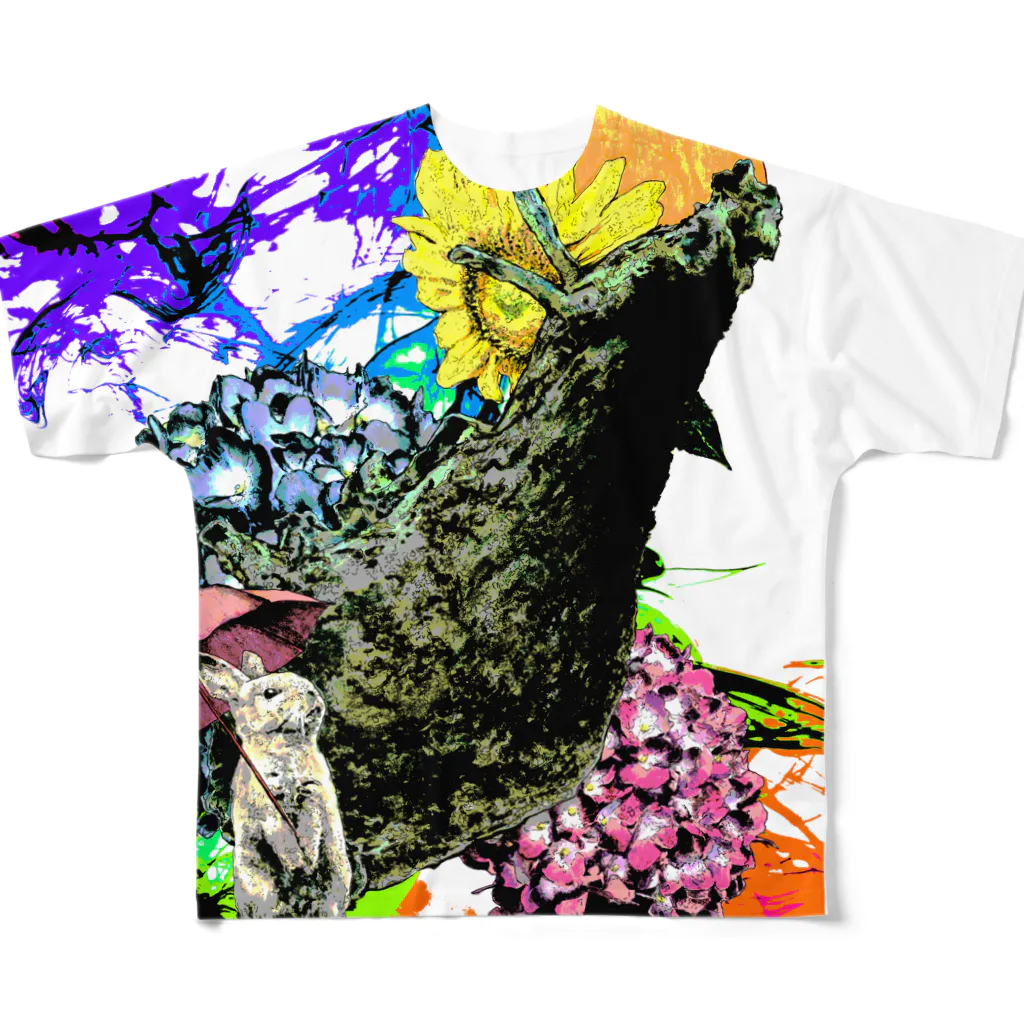 ムラマス カツユキの『ハレ、でもアメフラシ』噴射Ver. All-Over Print T-Shirt