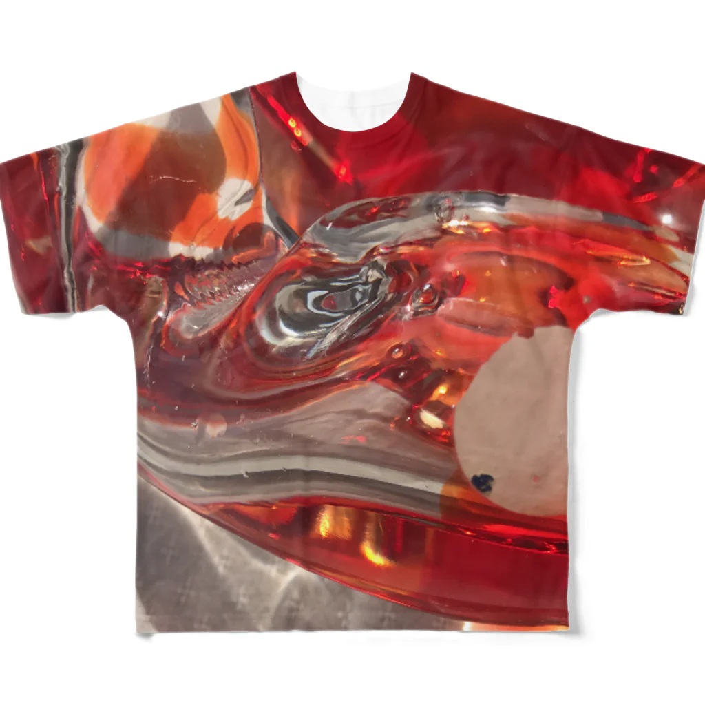 白米屋のガラス赤 フルグラフィックTシャツ