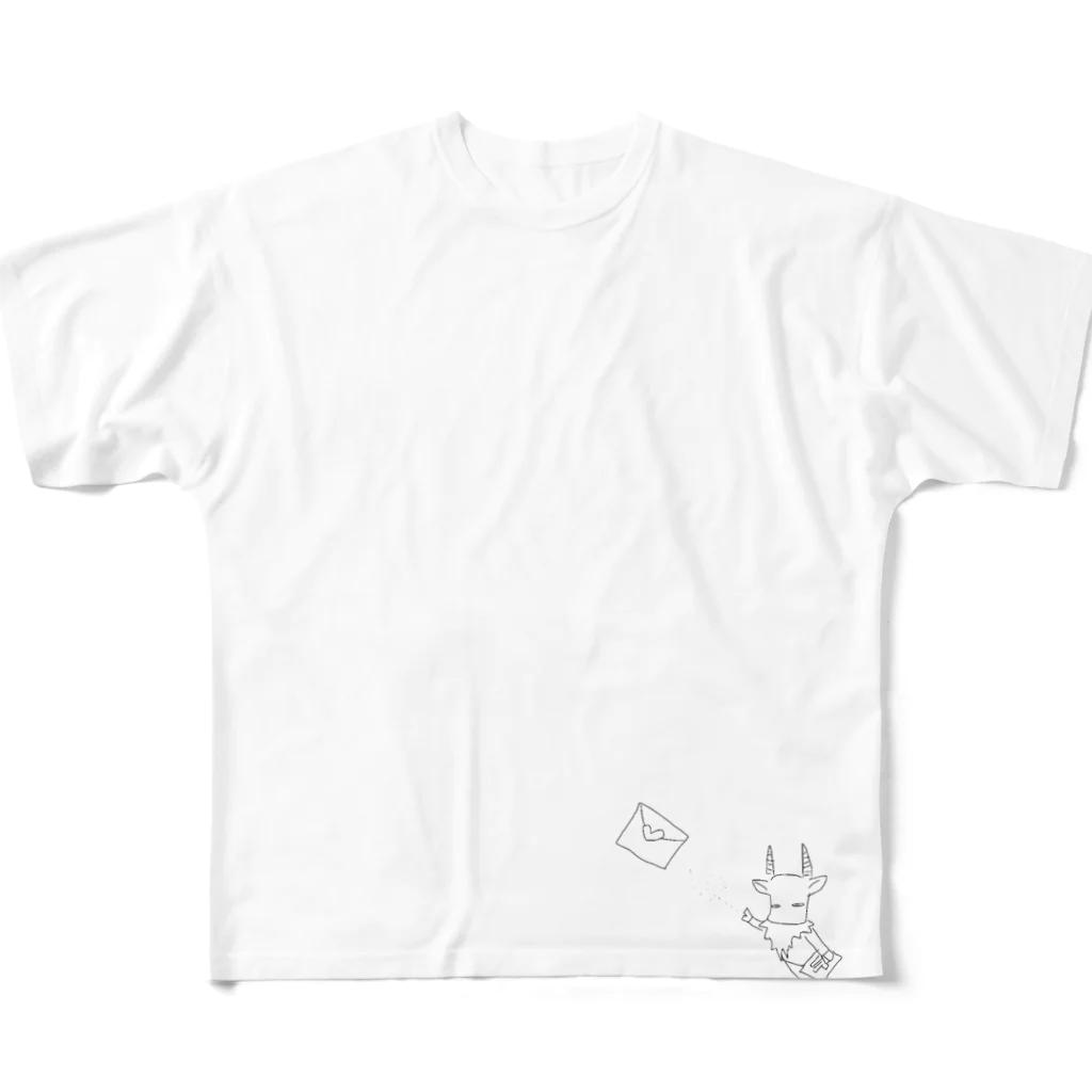 パンプキングダムの手紙を追いかけるヤギさん All-Over Print T-Shirt