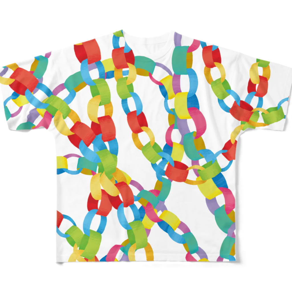 utanogoodsのpaper chain フルグラフィックTシャツ