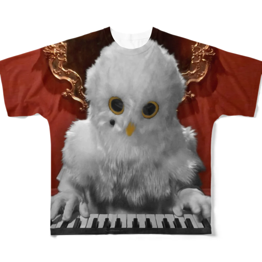 日本どうぶつの会のほくろう フルグラフィックTシャツ PIANO All-Over Print T-Shirt