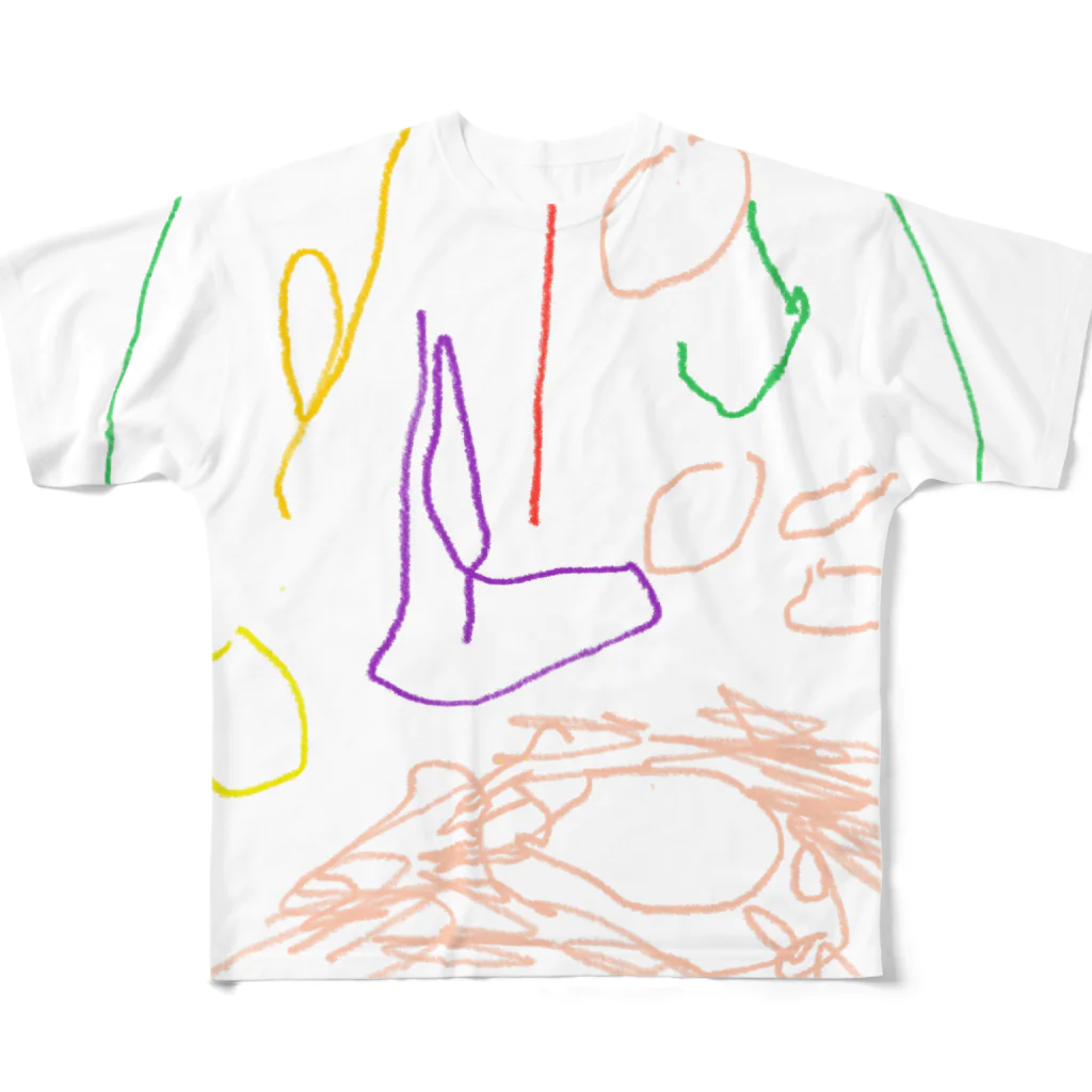 にゅ〜のピザ All-Over Print T-Shirt