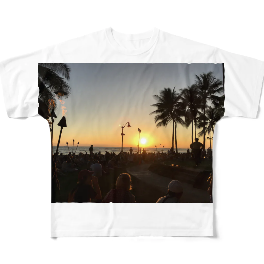 旅行したらのオアフの夕陽 All-Over Print T-Shirt