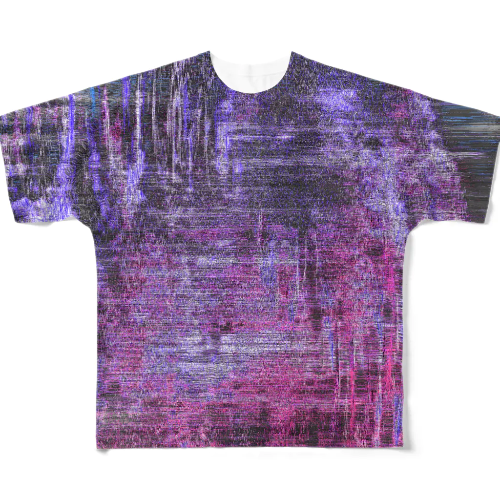 水草のPurple フルグラフィックTシャツ