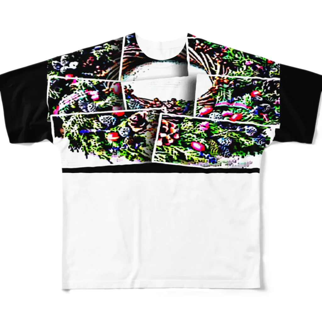 ちょっと夢見るわんだーらんどの手作りリースのアレンジ All-Over Print T-Shirt