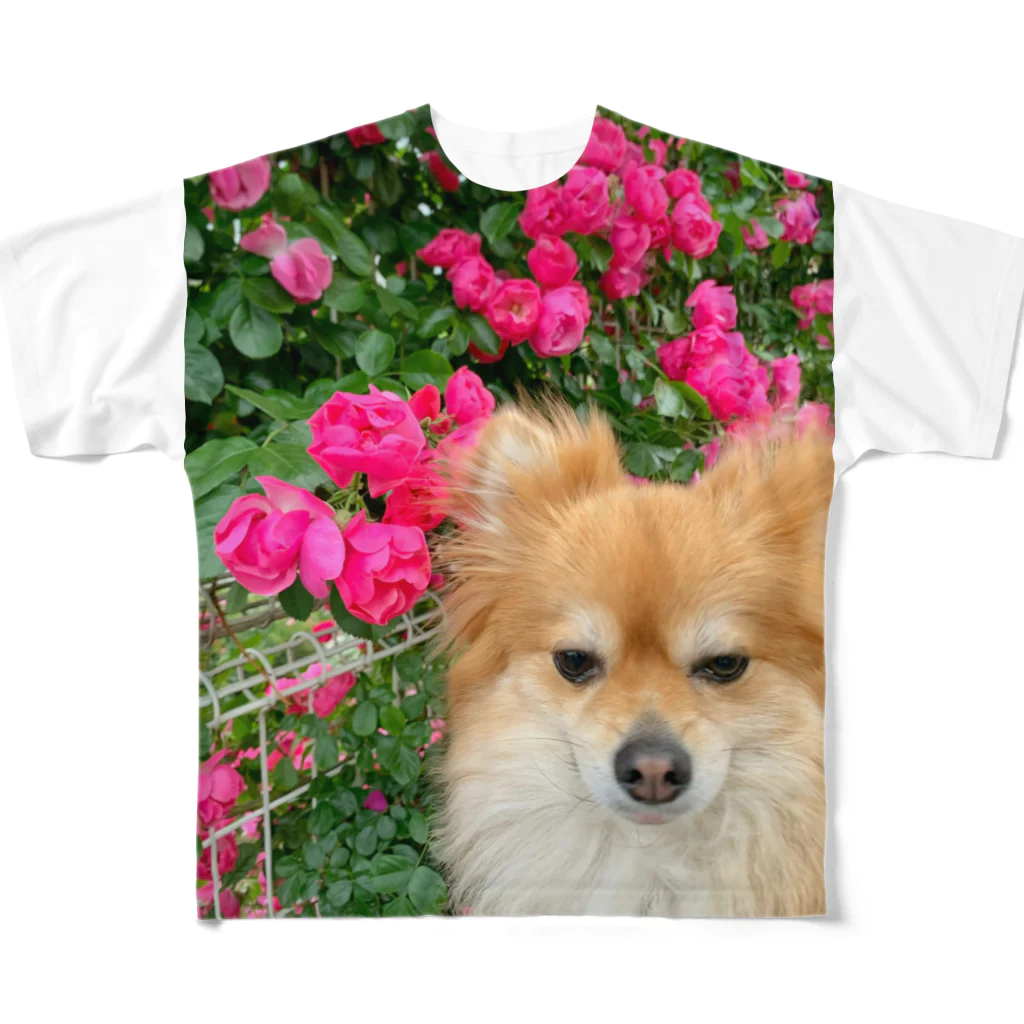 えんぴつの季節の花に興味のないポメラニアン　フルグラT フルグラフィックTシャツ