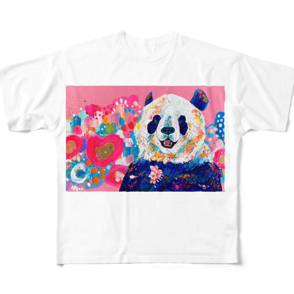 MOCCHIのカラフルショップの君には笑っていて欲しいから🐼 フルグラフィックTシャツ