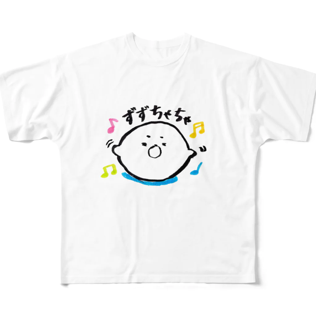 道産子あーかのぼんやりショップの躍る道産子あざらしくん フルグラフィックTシャツ