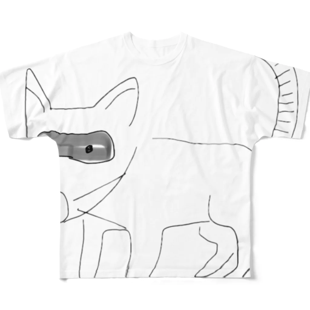 Hip&Appleのこぶたぬきつねこ フルグラフィックTシャツ