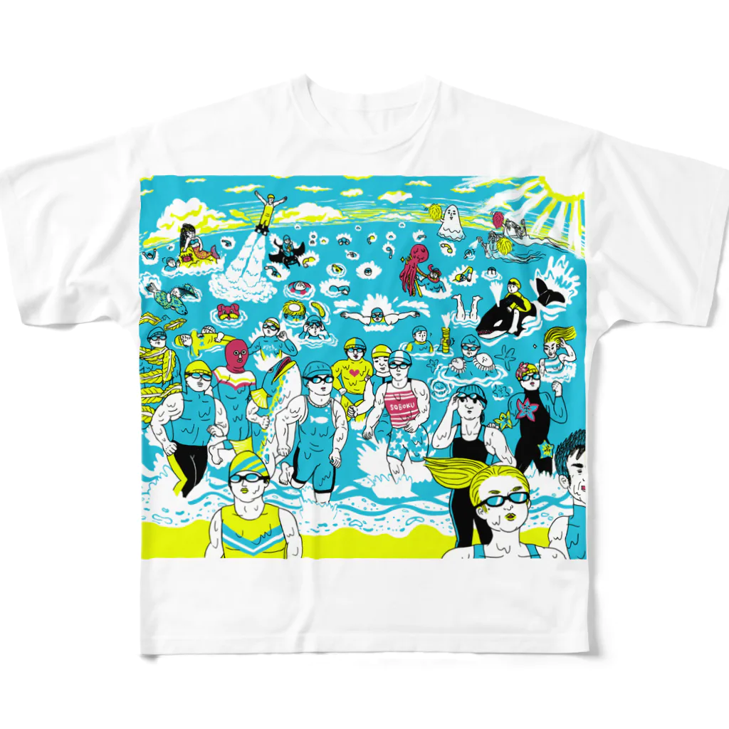 OKAMEのトライアスロン All-Over Print T-Shirt