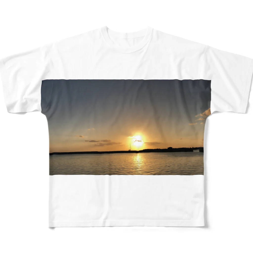 ゆんたく屋の沖縄の夕陽 All-Over Print T-Shirt