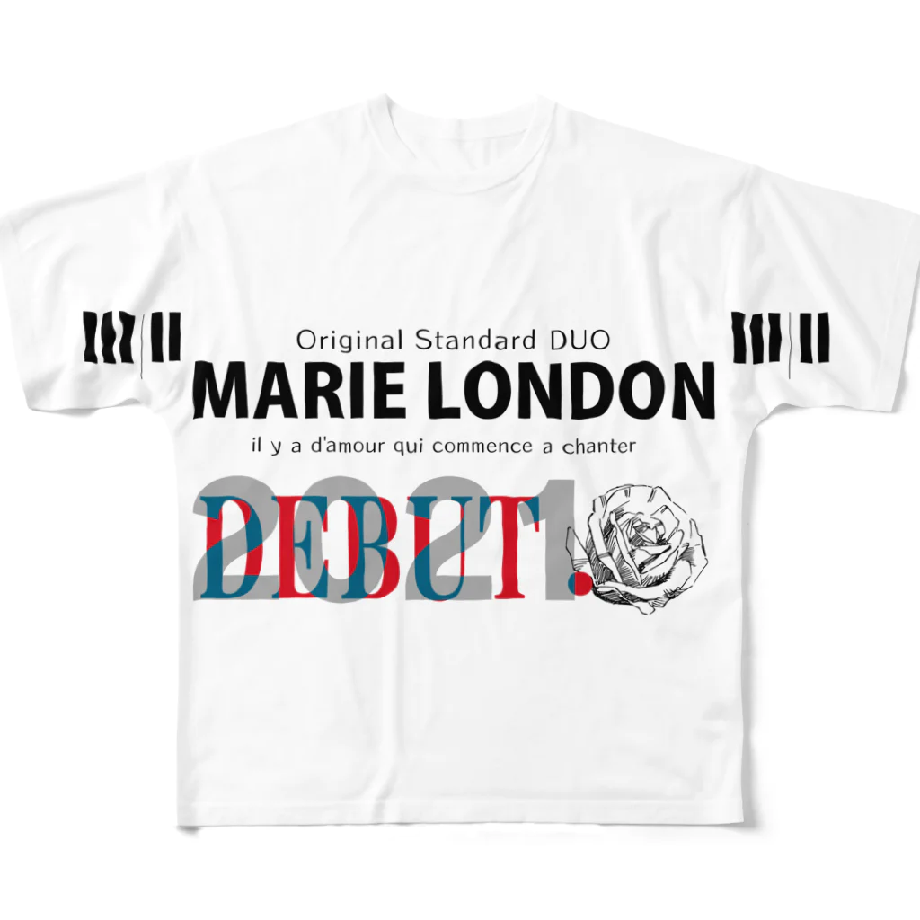 MARIE LONDON クーポンショップのマリロンデビュー限定 フルグラフィックTシャツ