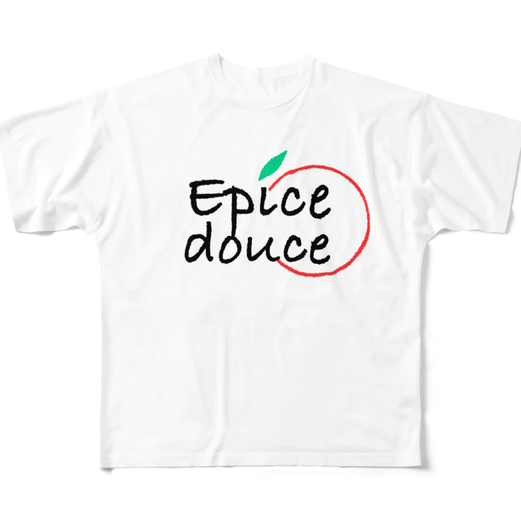 Epice douceのepice dolce ロゴ フルグラフィックTシャツ