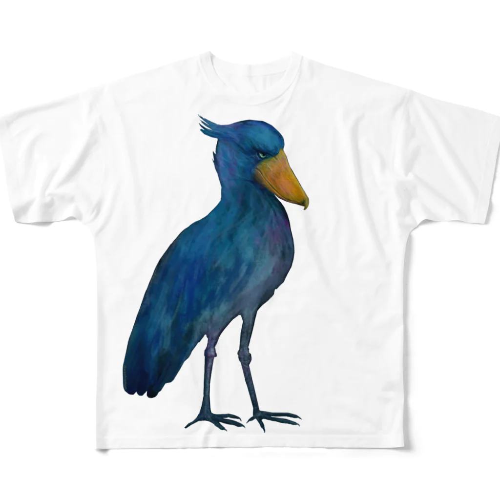 Washiemon and Ai-chan's ShopのShoebill フルグラフィックTシャツ