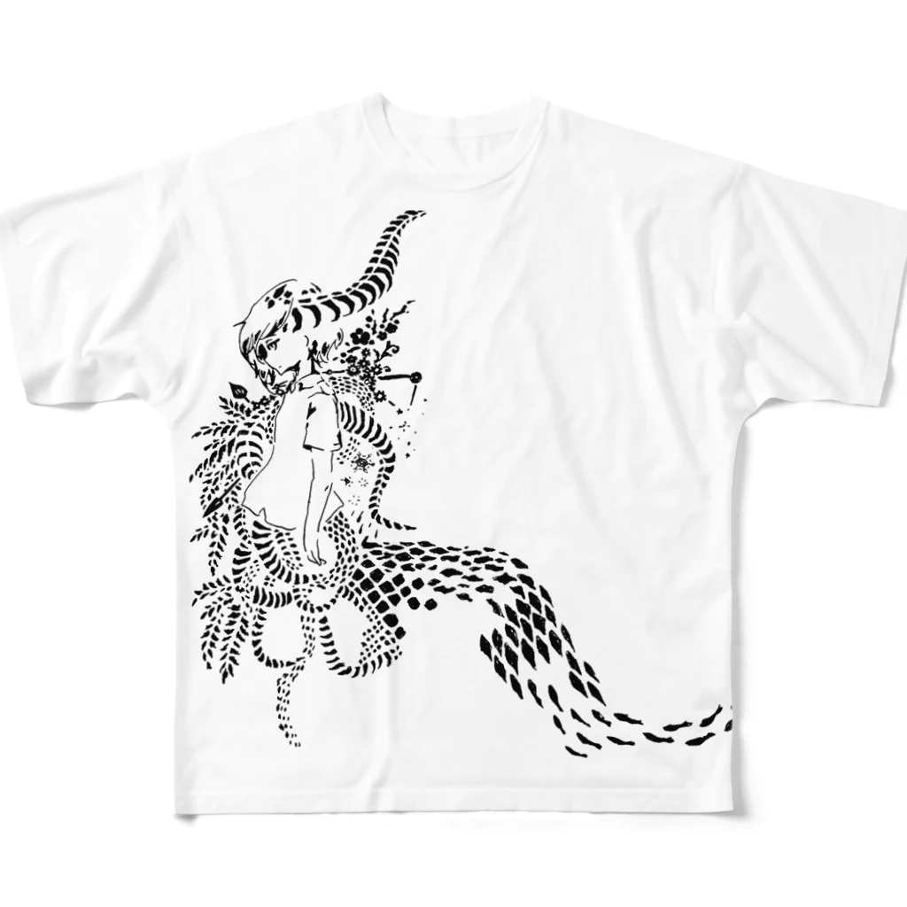 ウオノエ商会の白昼夢、龍について フルグラフィックTシャツ