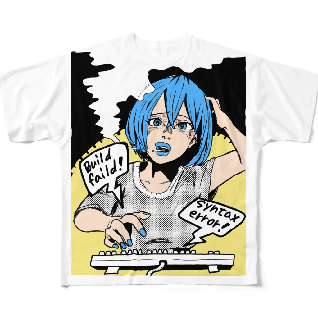 bunbunbububunのcoder girl フルグラフィックTシャツ