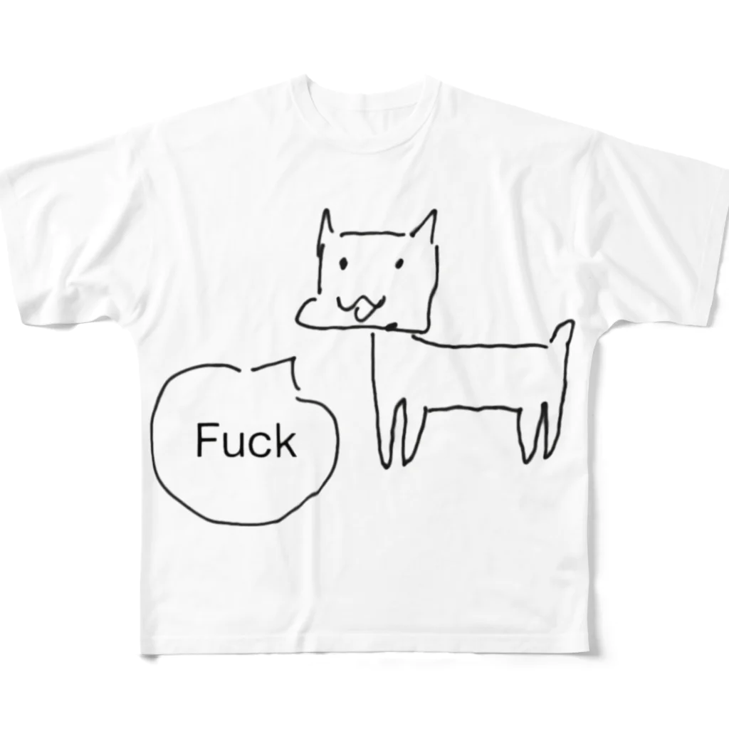 十文字のf＊ck dog All-Over Print T-Shirt