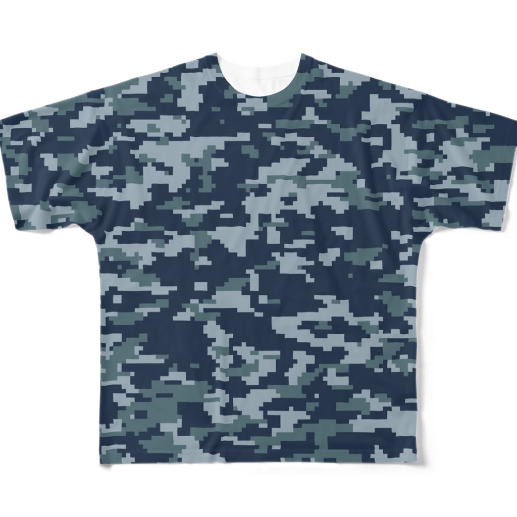 いせかい　しょっぷの海軍NWU風デジタル迷彩 All-Over Print T-Shirt