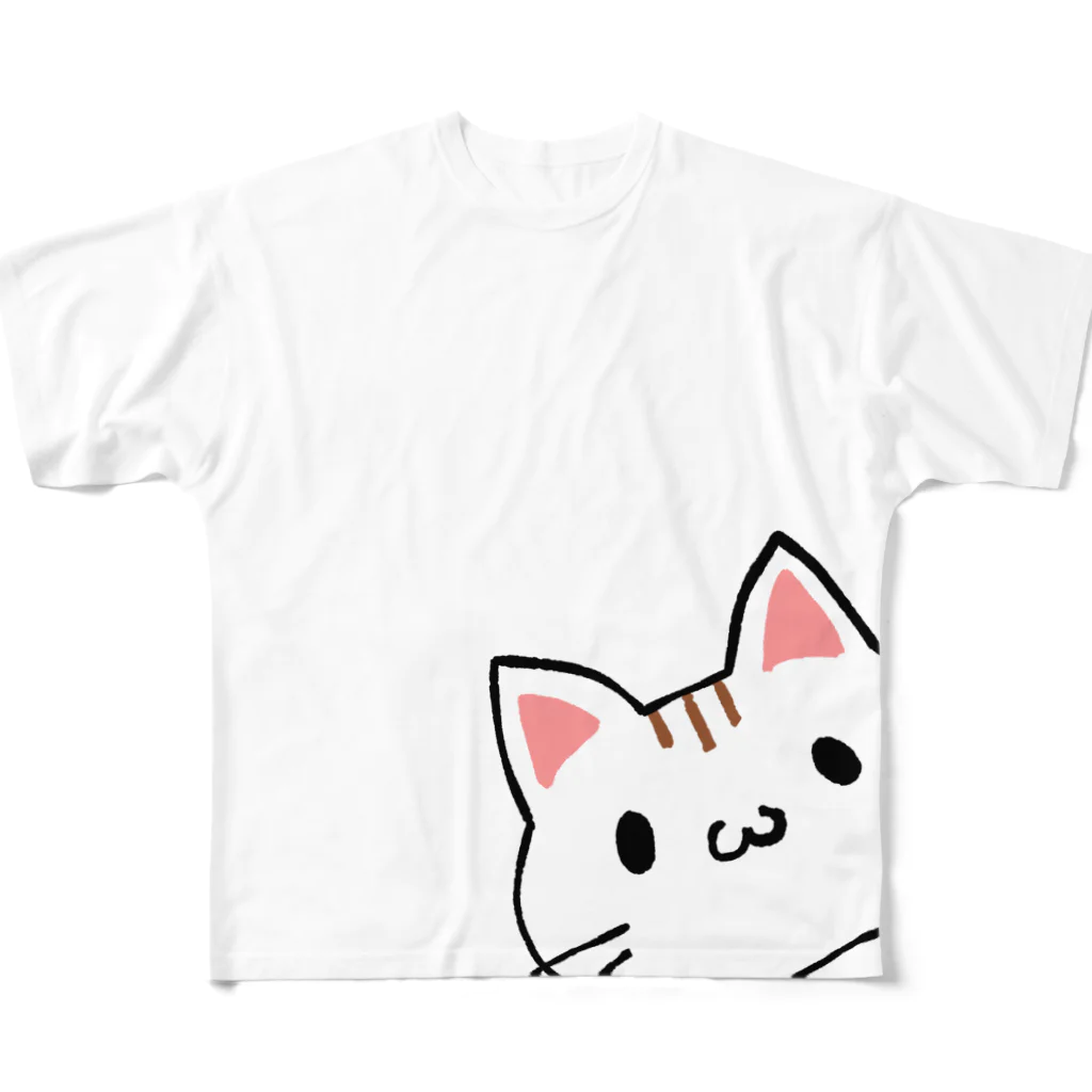 ぽこのふじ工房のねこちゃんといっしょ フルグラフィックTシャツ