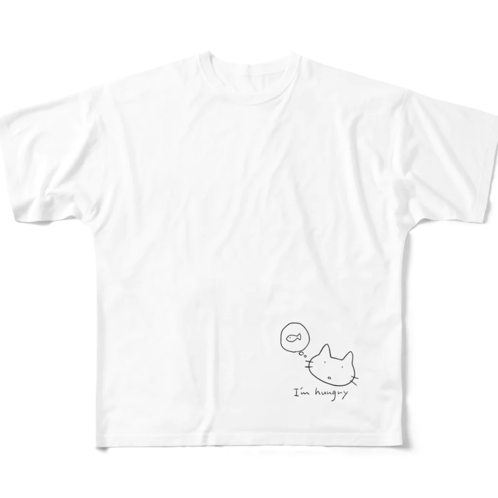 おにゃんこぽんのおみせのはらぺこねこ フルグラフィックTシャツ