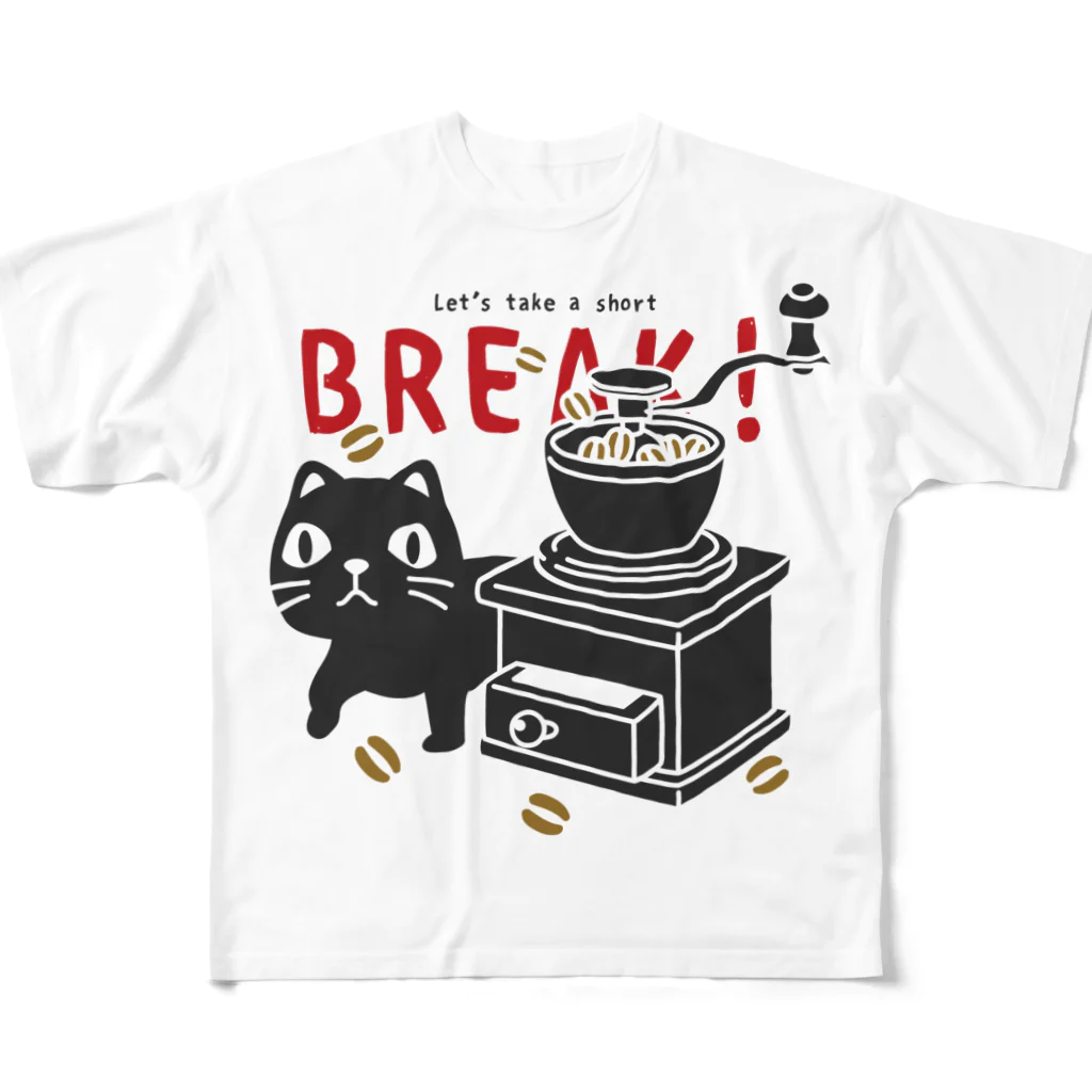 イラスト MONYAAT のやみねこのコーヒー*A フルグラフィックTシャツ