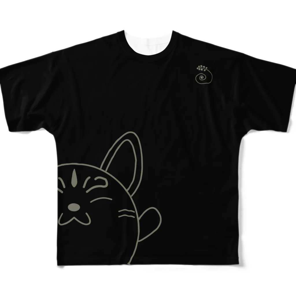 玉狛(たまこま)の玉狐フルグラT＊黒 All-Over Print T-Shirt