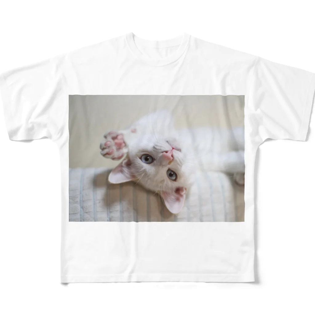 ひいらぎ たえの招き猫 珀ちゃん フルグラフィックTシャツ