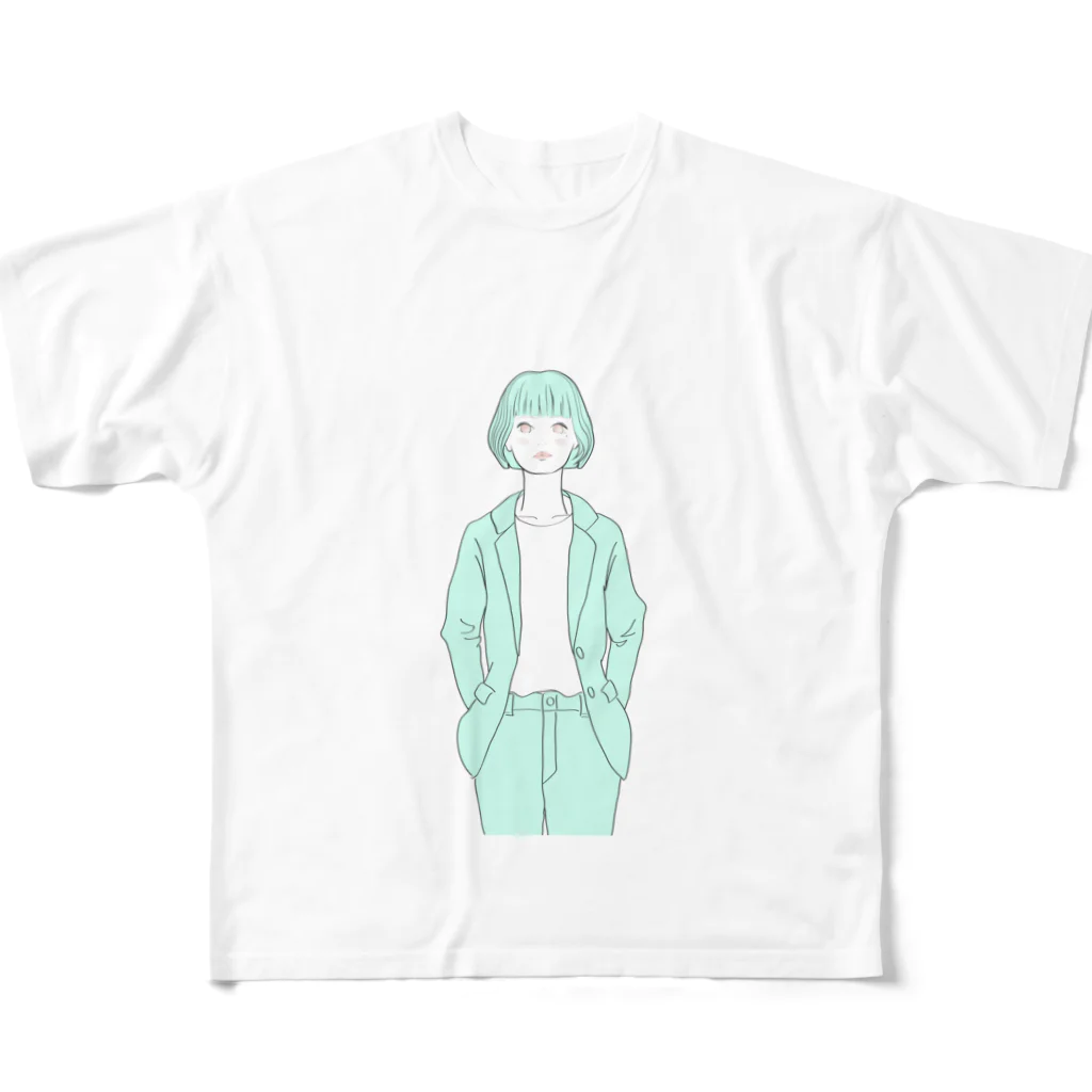 小梅の雨音ちゃん フルグラフィックTシャツ