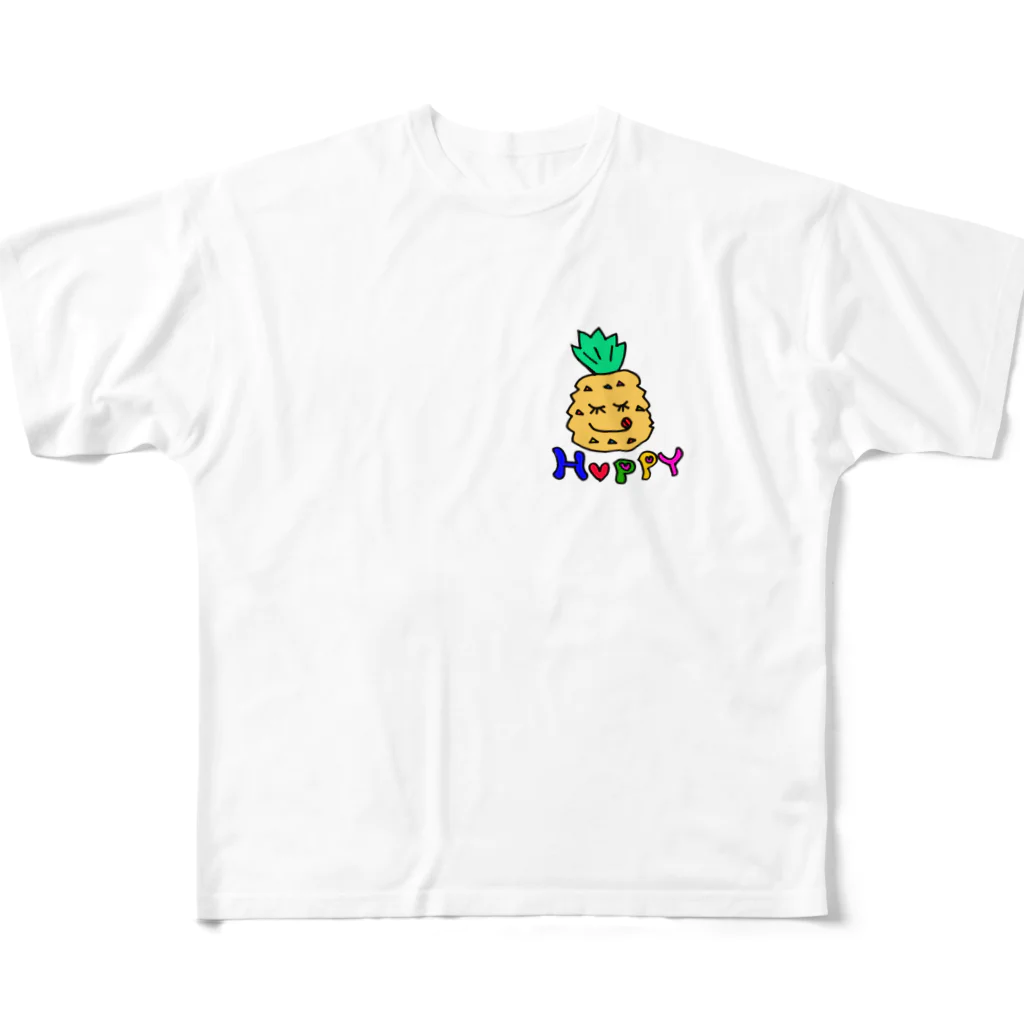 SHIHO NO WAのハッピーパイナポー フルグラフィックTシャツ