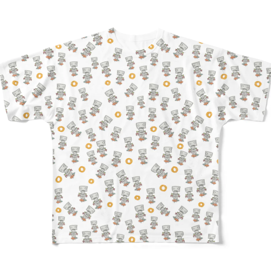 Flamboyantのいっぱいロボットくん All-Over Print T-Shirt