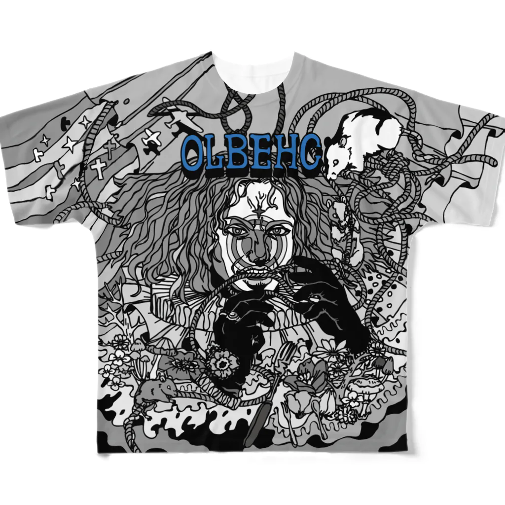 CHEBLOのOLBEHC【青文字】 All-Over Print T-Shirt