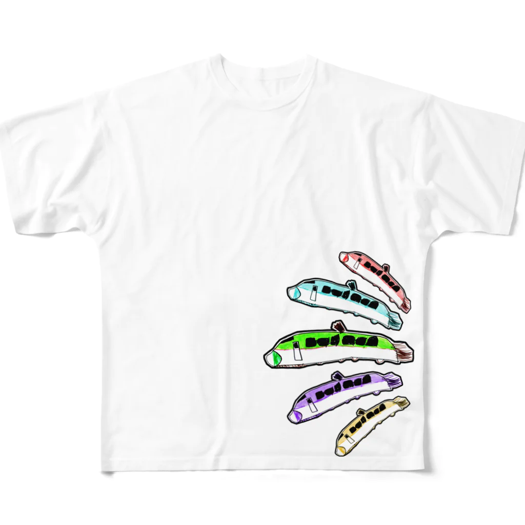 お絵描きkidsの店のからふる新幹線２ All-Over Print T-Shirt