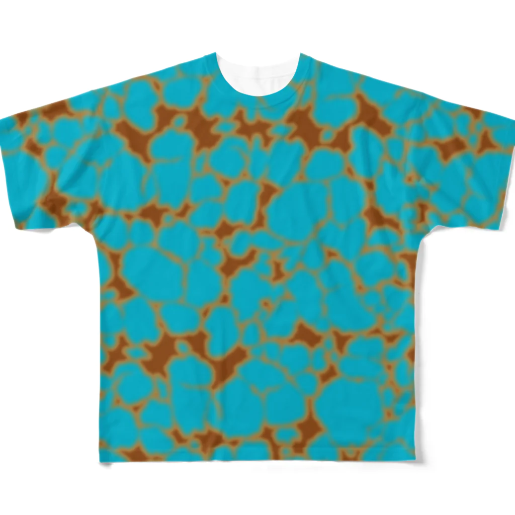 kawaiitのトルコ石Tシャツ c All-Over Print T-Shirt