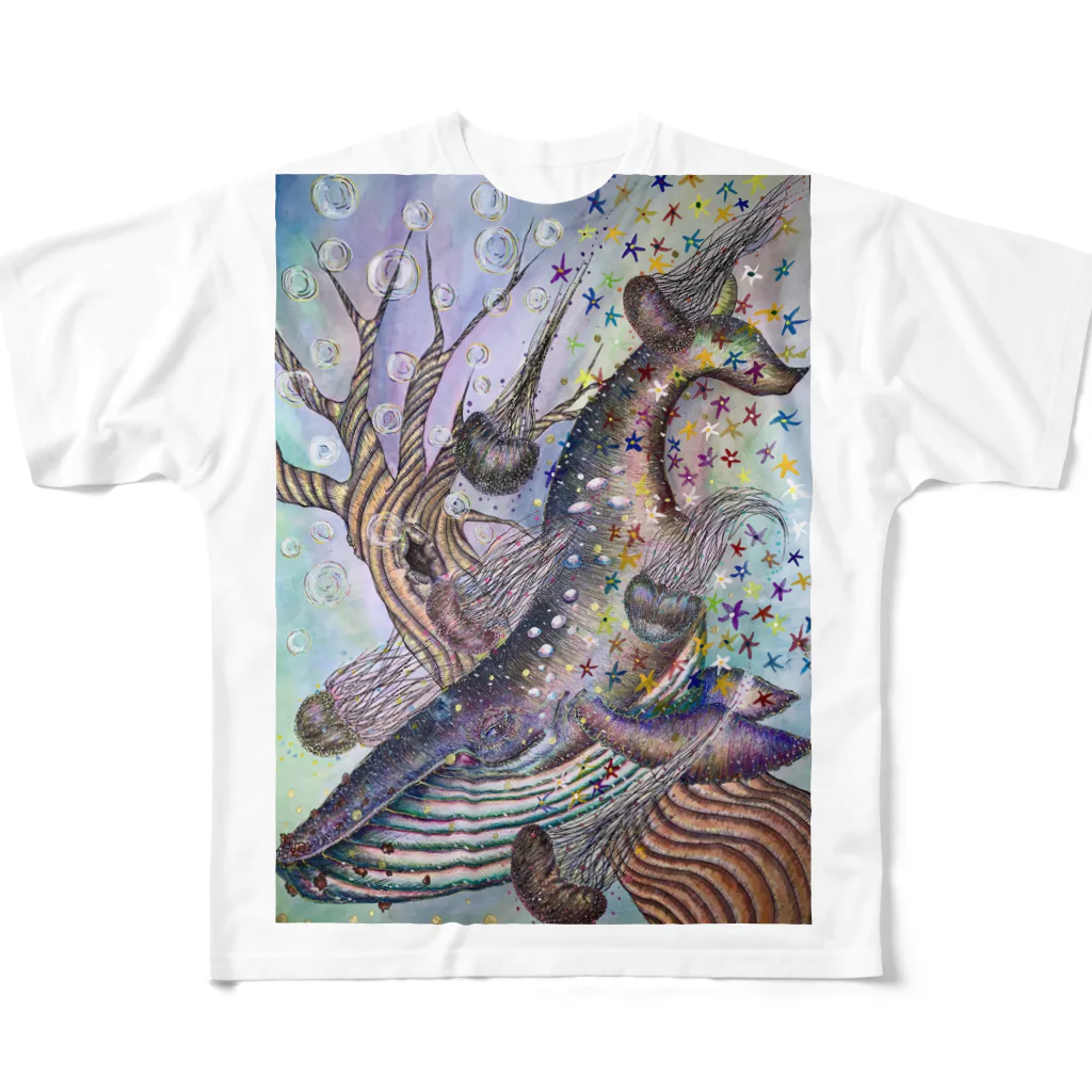 ピアノのみせの幻想鯨 All-Over Print T-Shirt