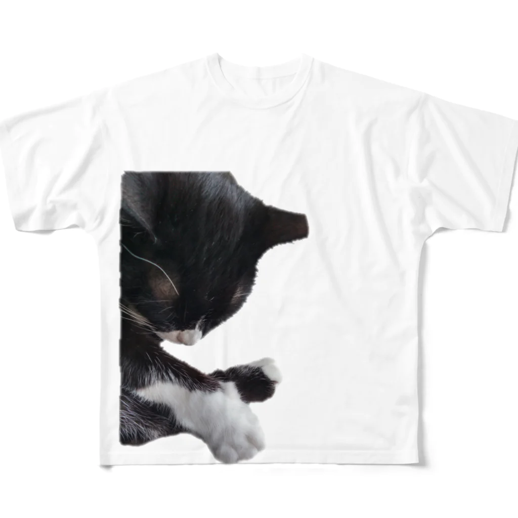 ナオンなおなおのおててを楽しむための眠り猫 フルグラフィックTシャツ