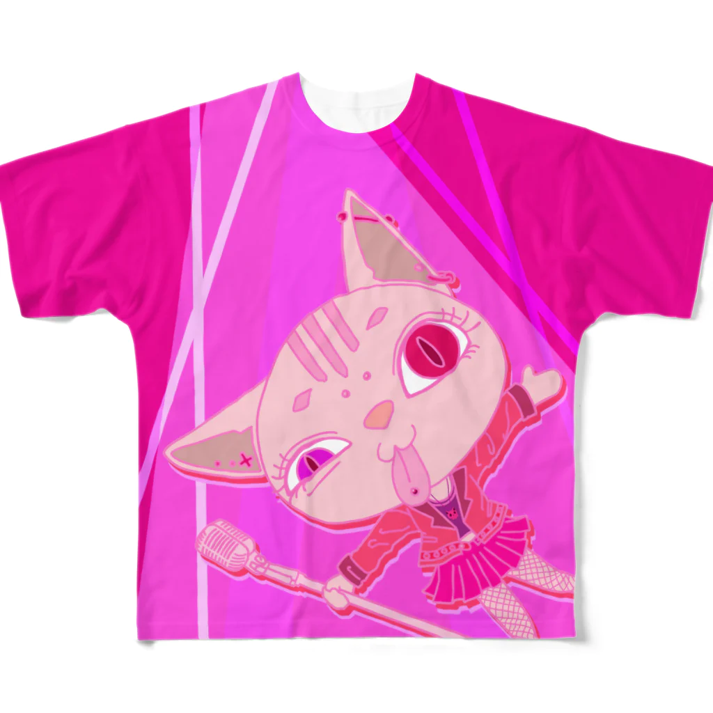 牡丹ちゃんのPINK All-Over Print T-Shirt