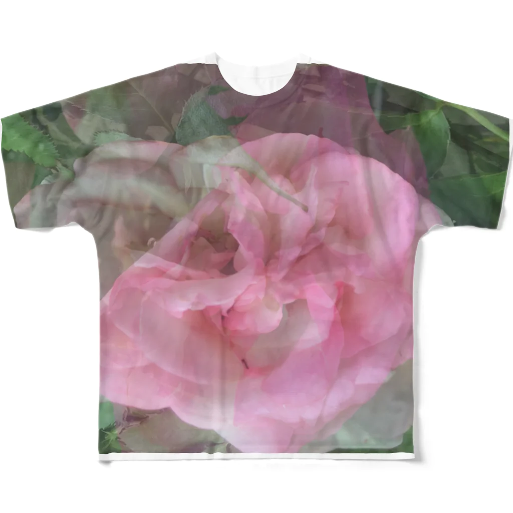 PINKMANの薔薇 フルグラフィックTシャツ