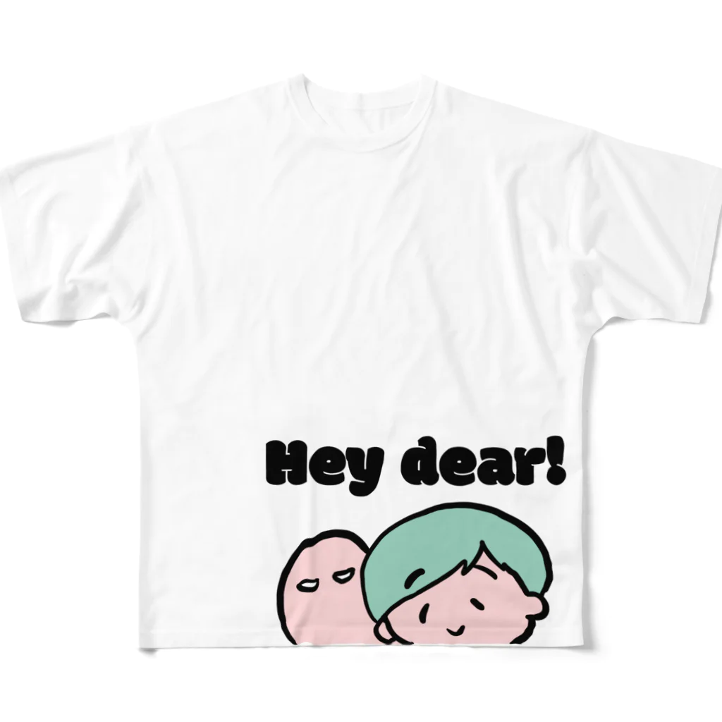 みなみ🇨🇦レストランで働く先生のHey dear!シリーズ フルグラフィックTシャツ