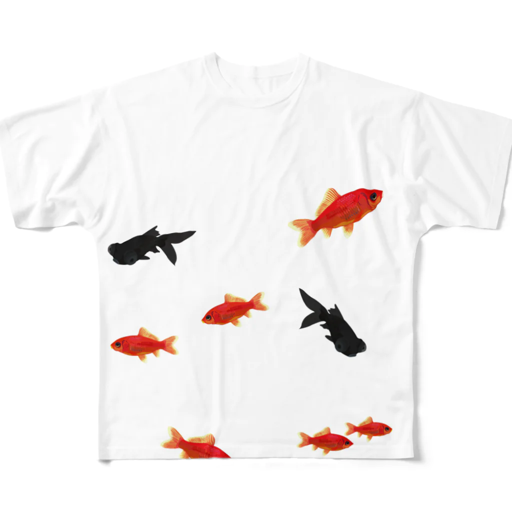 くろの金魚 All-Over Print T-Shirt