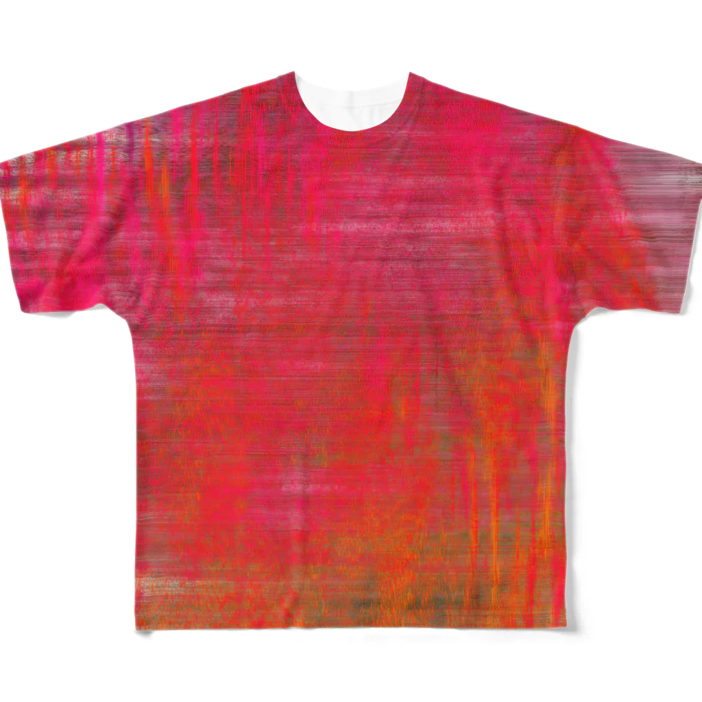 水草のRed フルグラフィックTシャツ