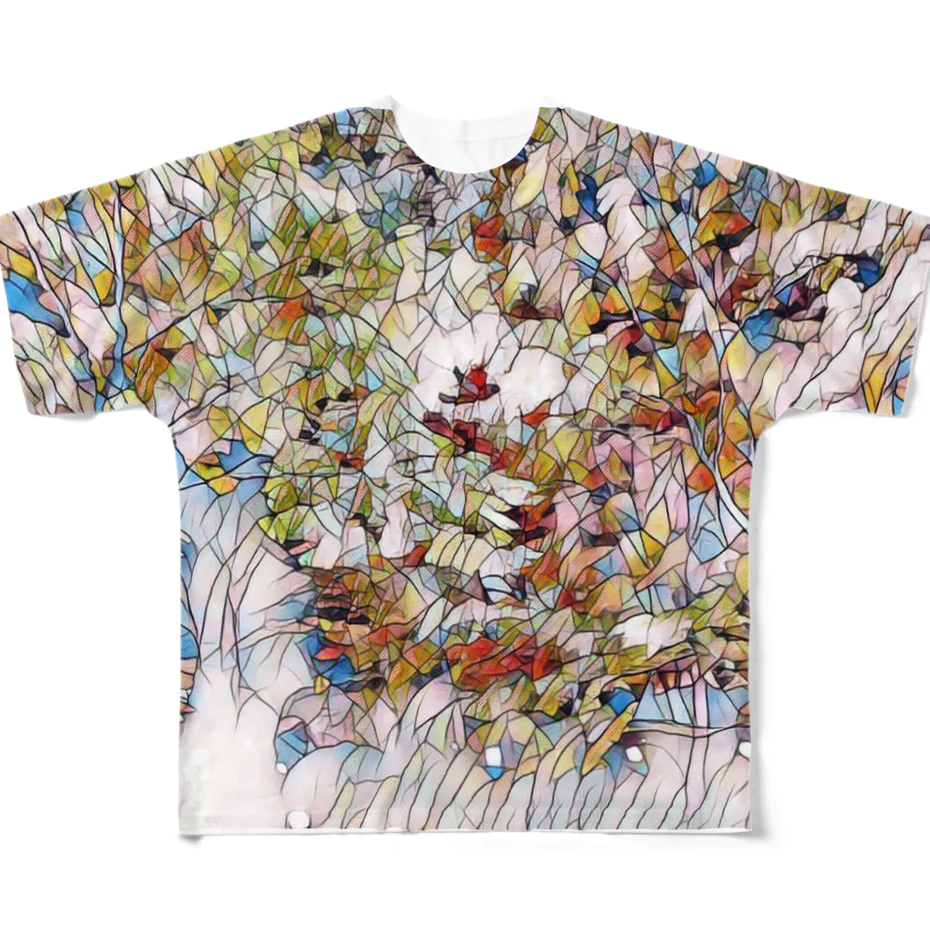 Geedの花タイル フルグラフィックTシャツ