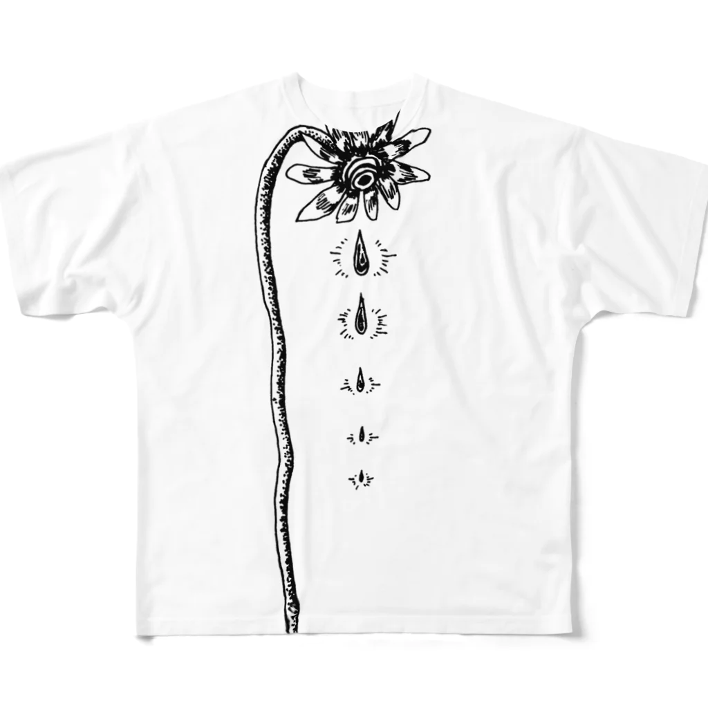 鉄の鳩小屋の頭の重い花 フルグラフィックTシャツ